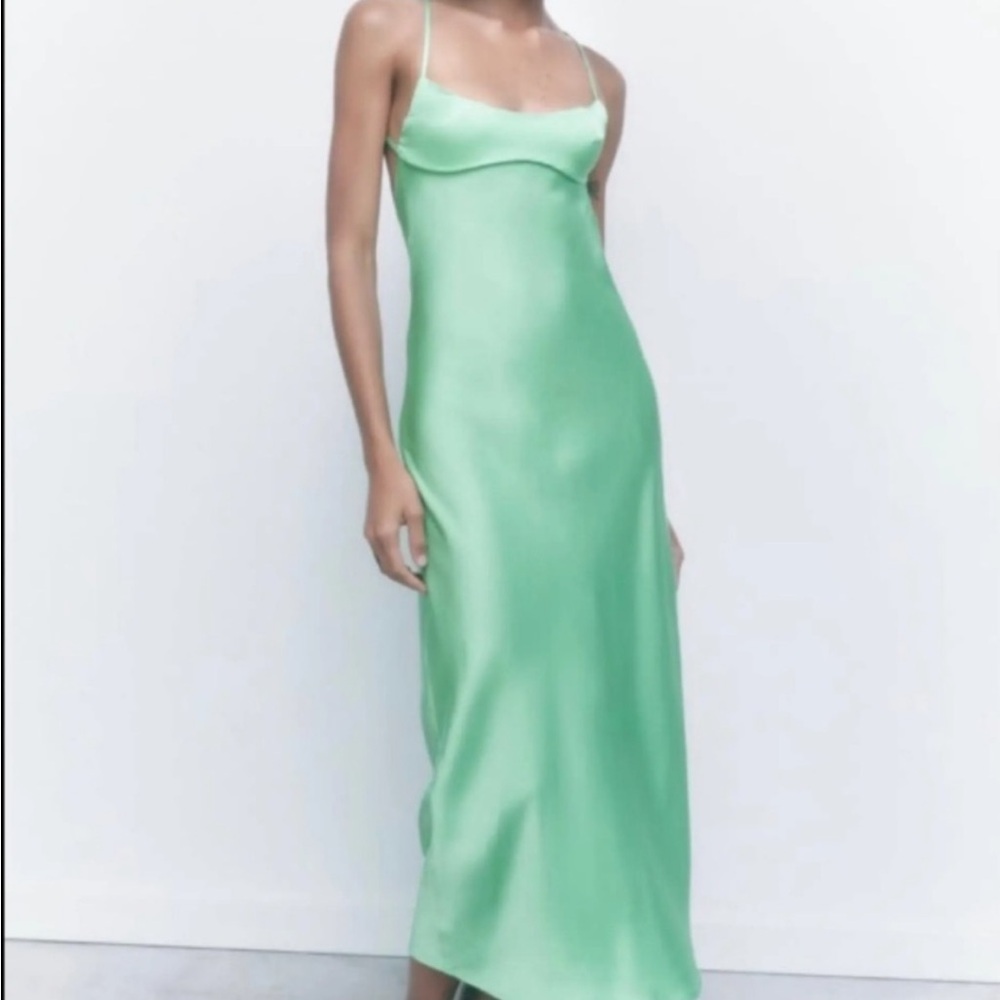 Zara | Tik Tok Viral Green Dress Size L